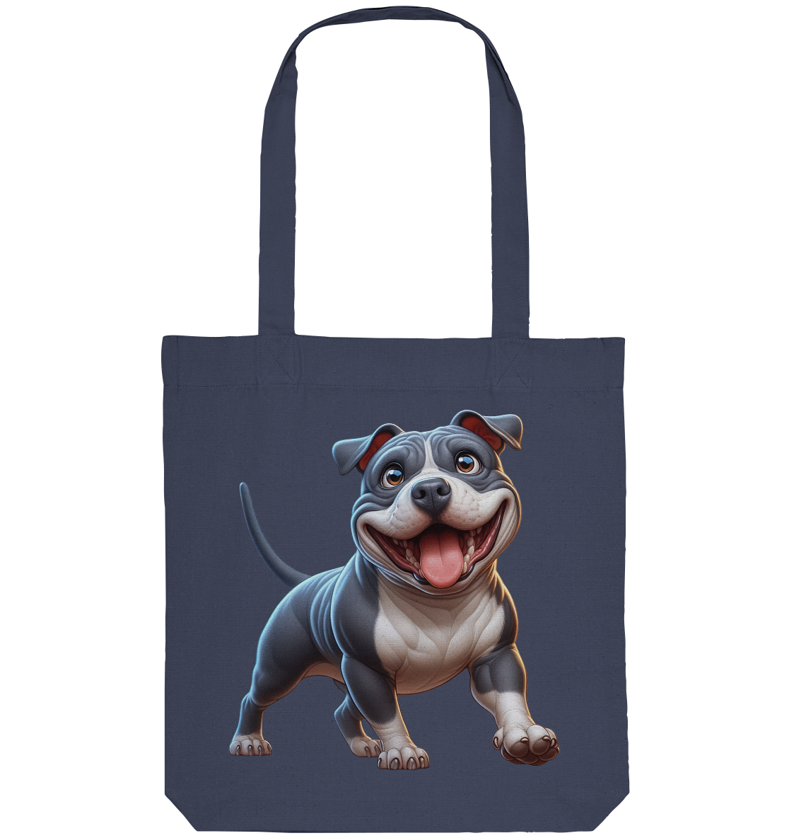 Pittbull Cartoon Hund personalisierbar - Organic Tote-Bag