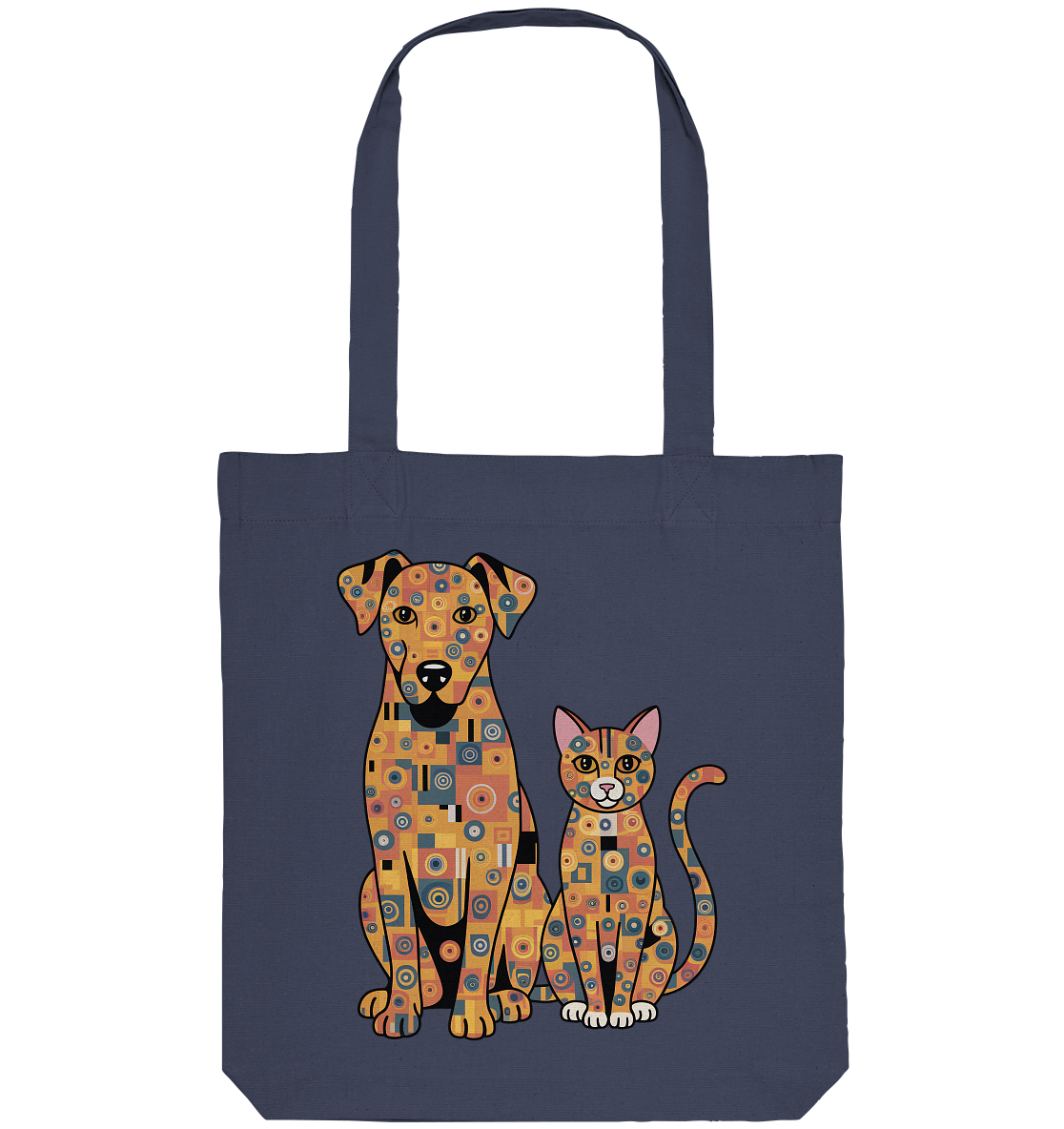 Illustration Hund und Katze in Klimt  Style - Organic Tote-Bag