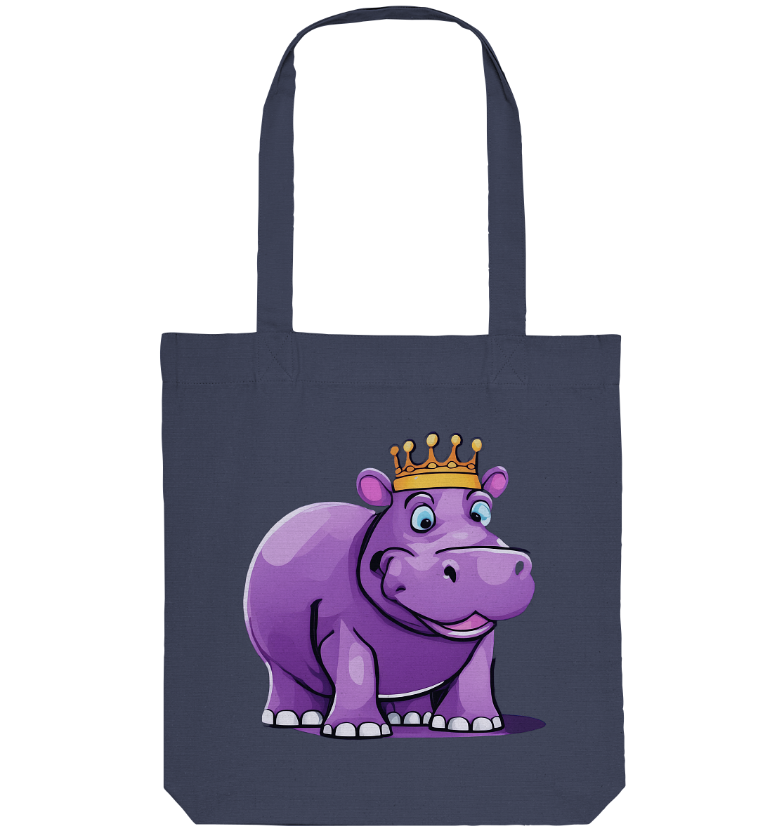 Hippo Queen Cute - personalisierbar - Organic Tote-Bag
