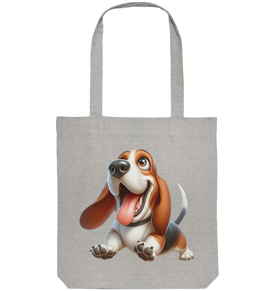Basset Hound Cartoon personalisierbar - Organic Tote-Bag