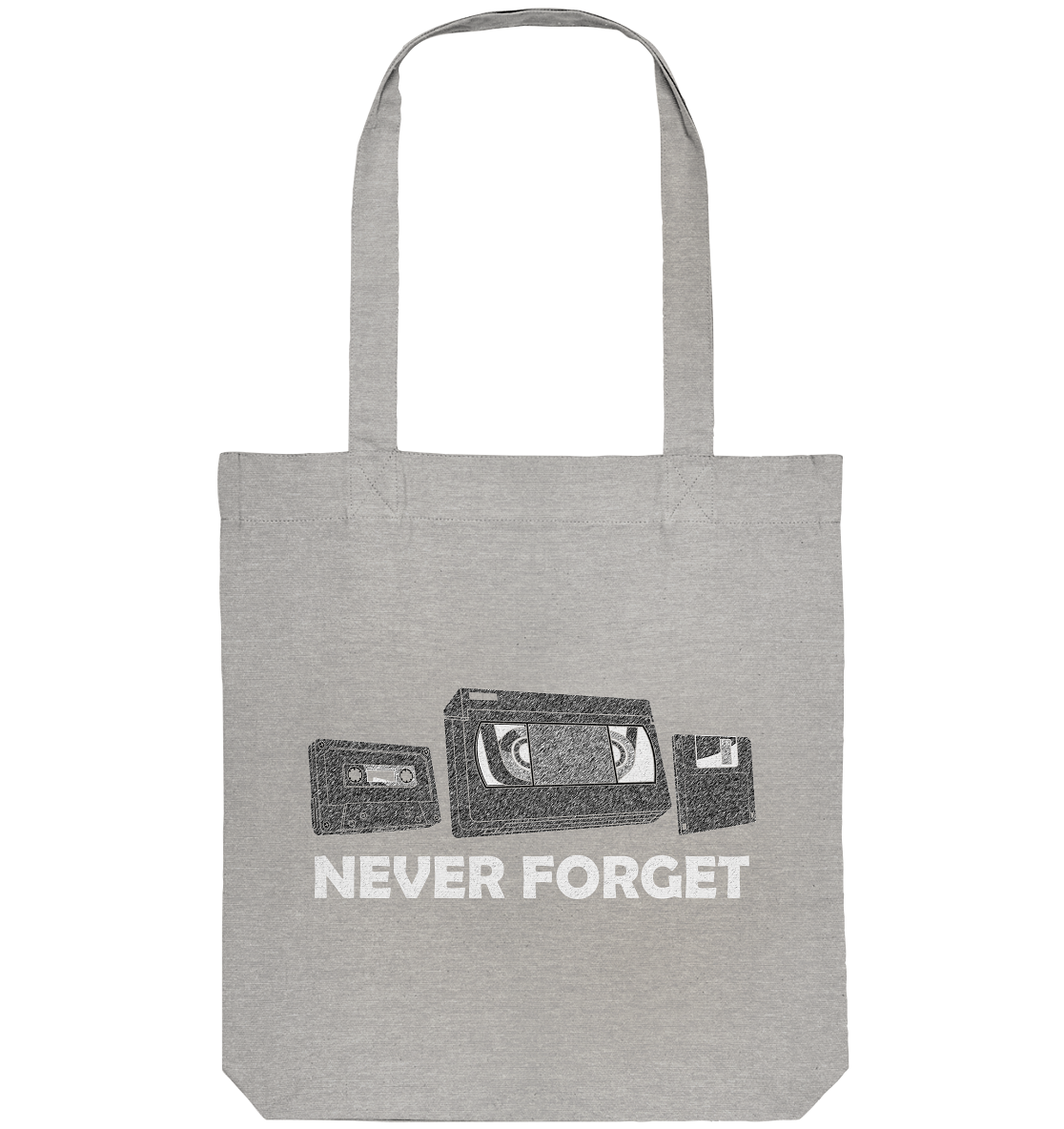 Kasette, VHS,  Disk - never forget - Organic Tote-Bag