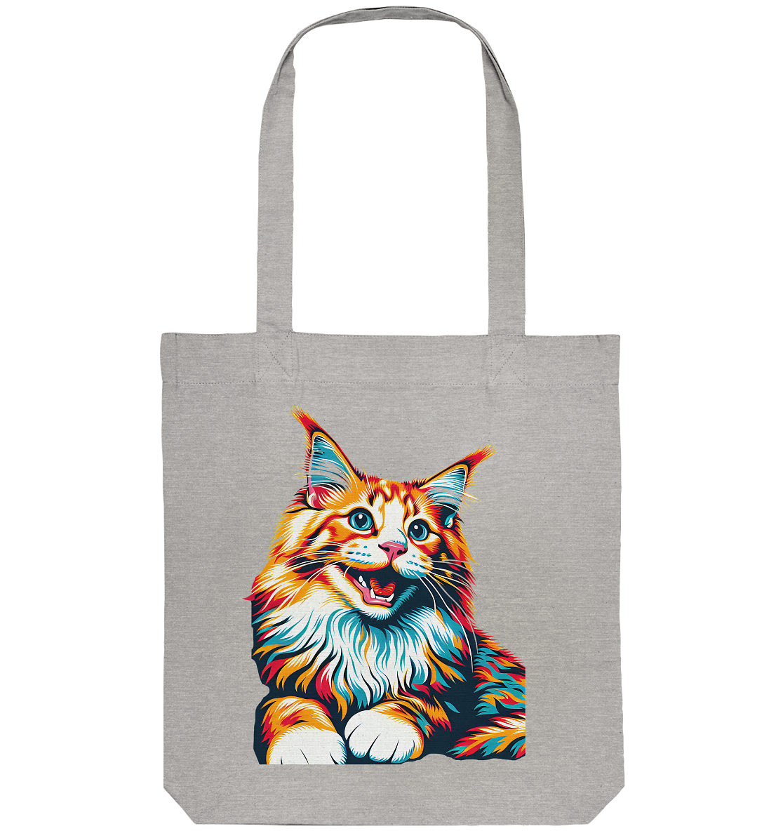 Maine Coon Katze Pop Art - personalisierbar - Organic Tote-Bag