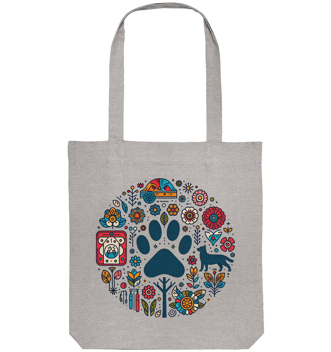 Farbige Modernes Design Pfote , Hund, Natur - Organic Tote-Bag