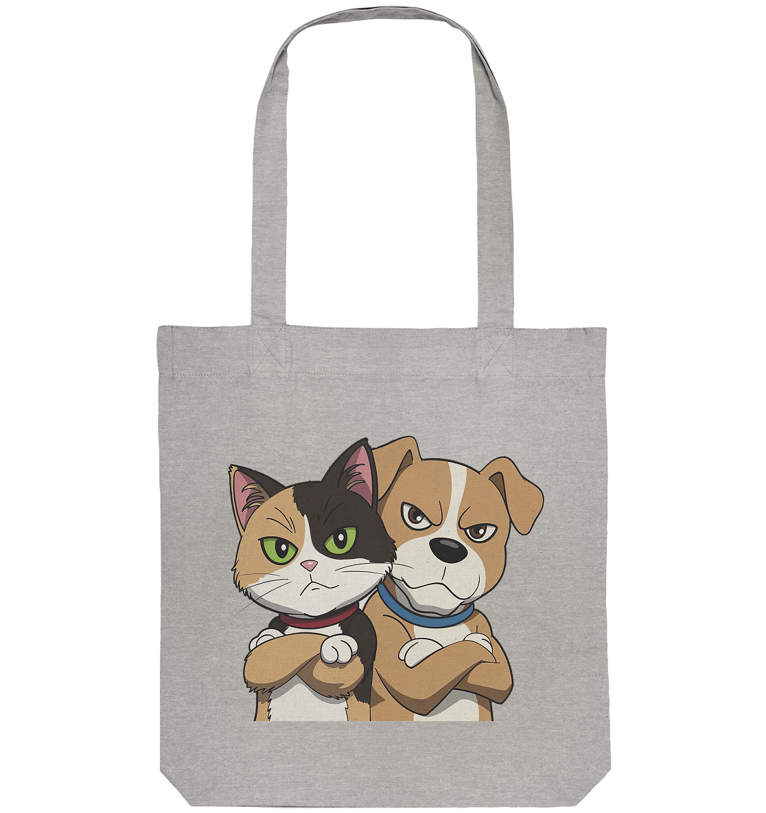 Hund und Katze grumpy - personalisierbar - Organic Tote-Bag