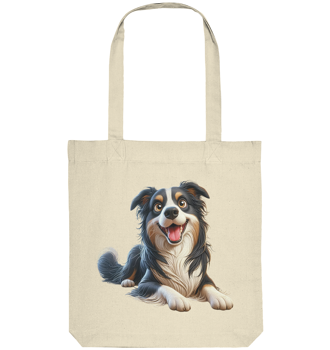 Border Collie Cartoon - personalisierbar - Organic Tote-Bag