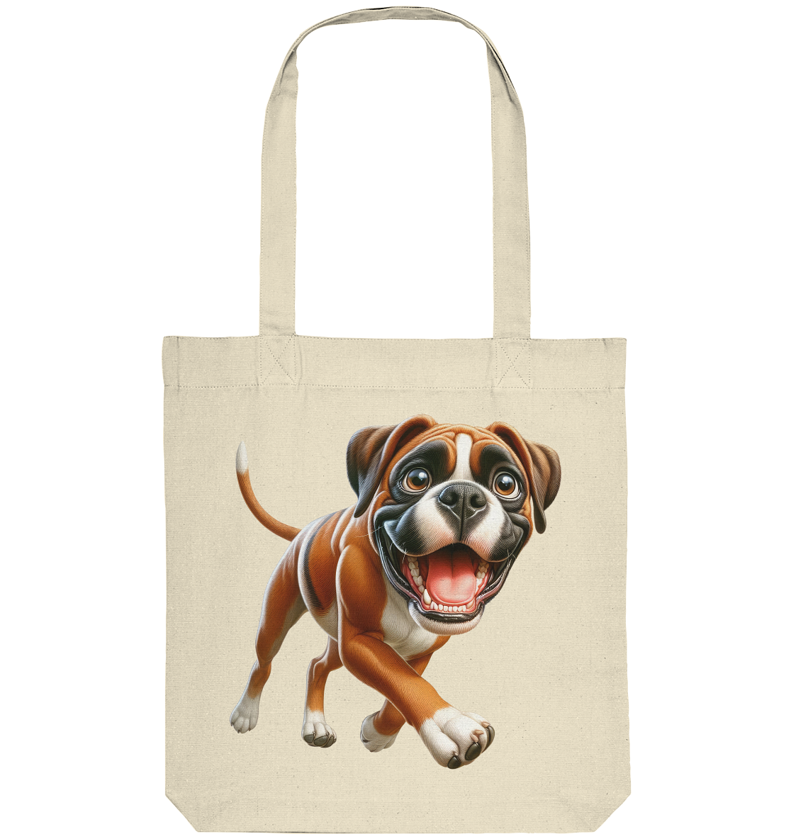 Boxer Cartoon Hund personalisierbar - Organic Tote-Bag
