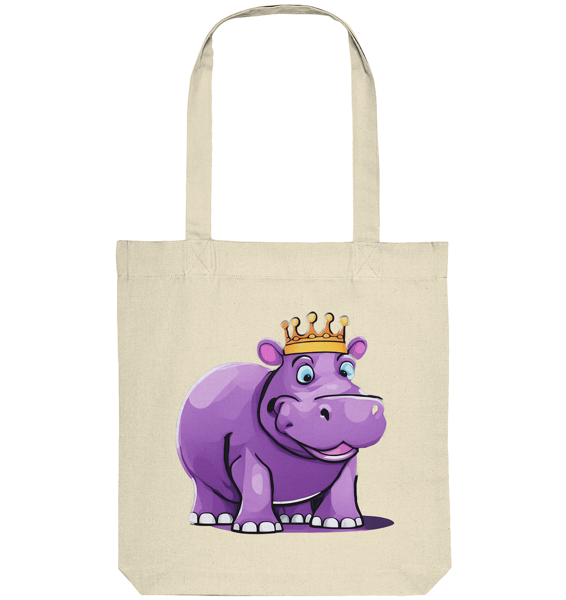 Hippo Queen Cute - personalisierbar - Organic Tote-Bag