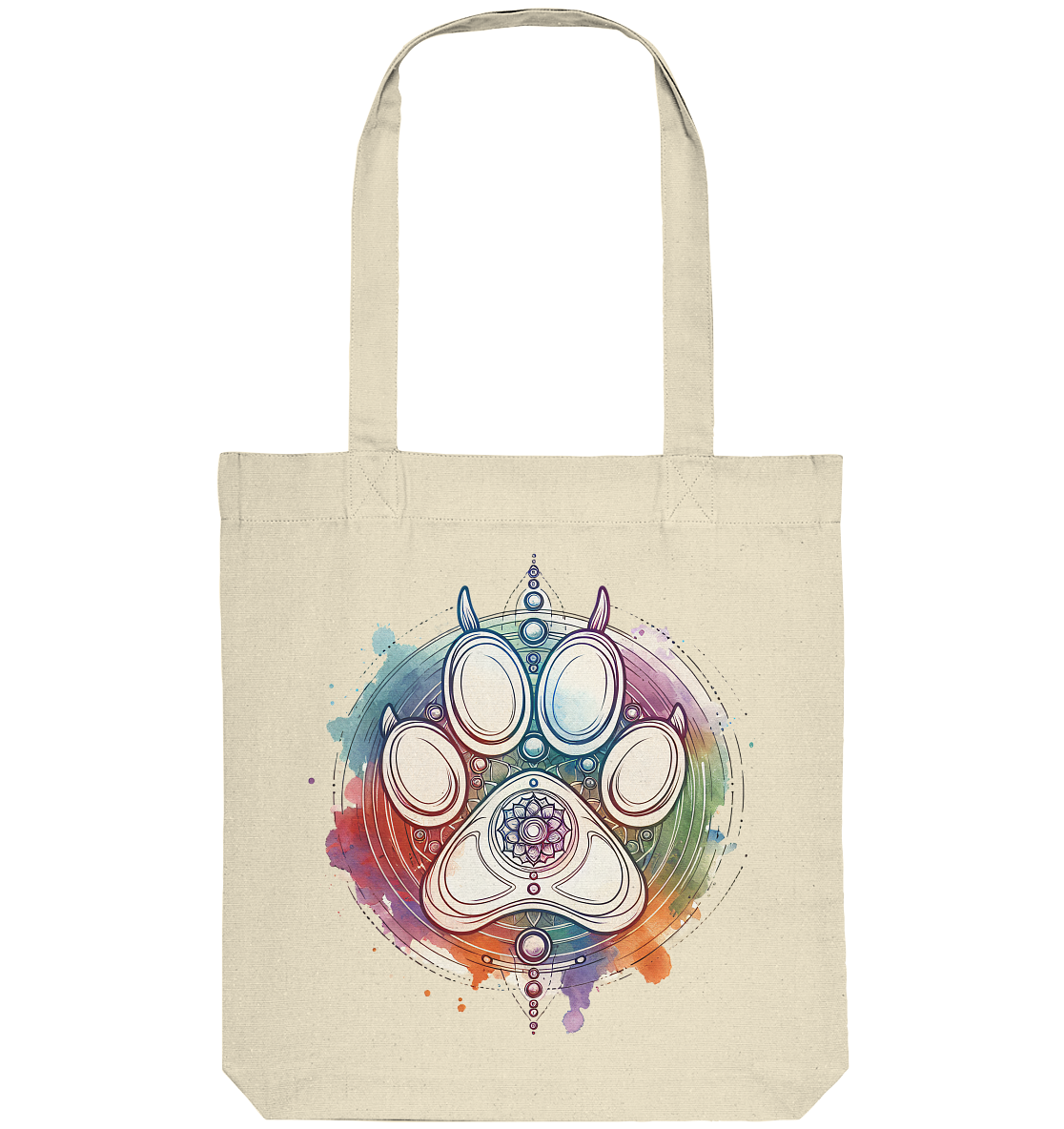 Modernes Design Chakra mit Pfote - Organic Tote-Bag