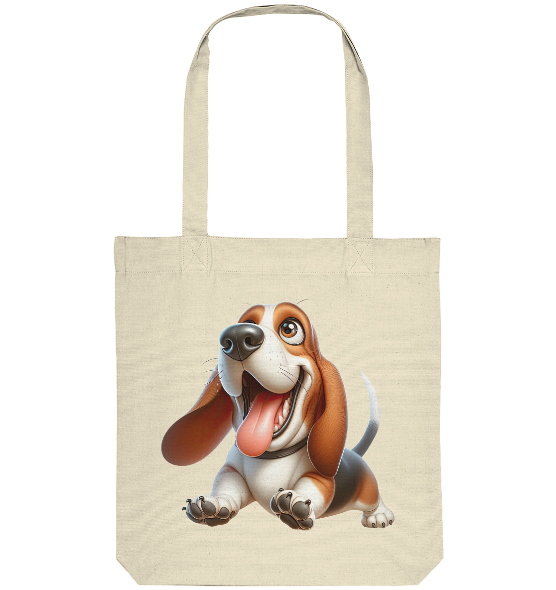 Basset Hound Cartoon personalisierbar - Organic Tote-Bag