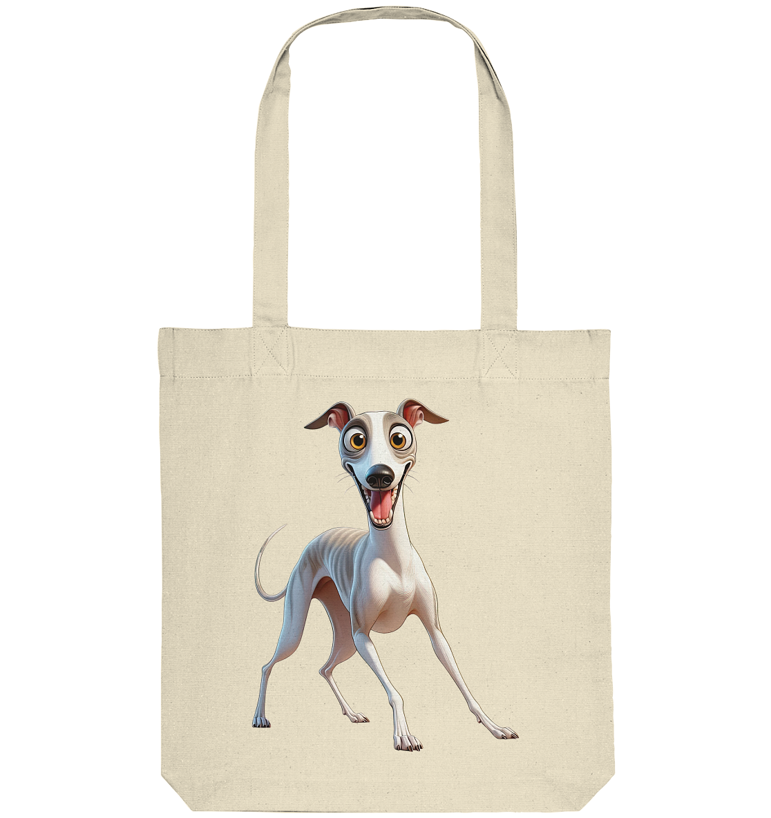 Whippet Cartoon personalisierbar - Organic Tote-Bag