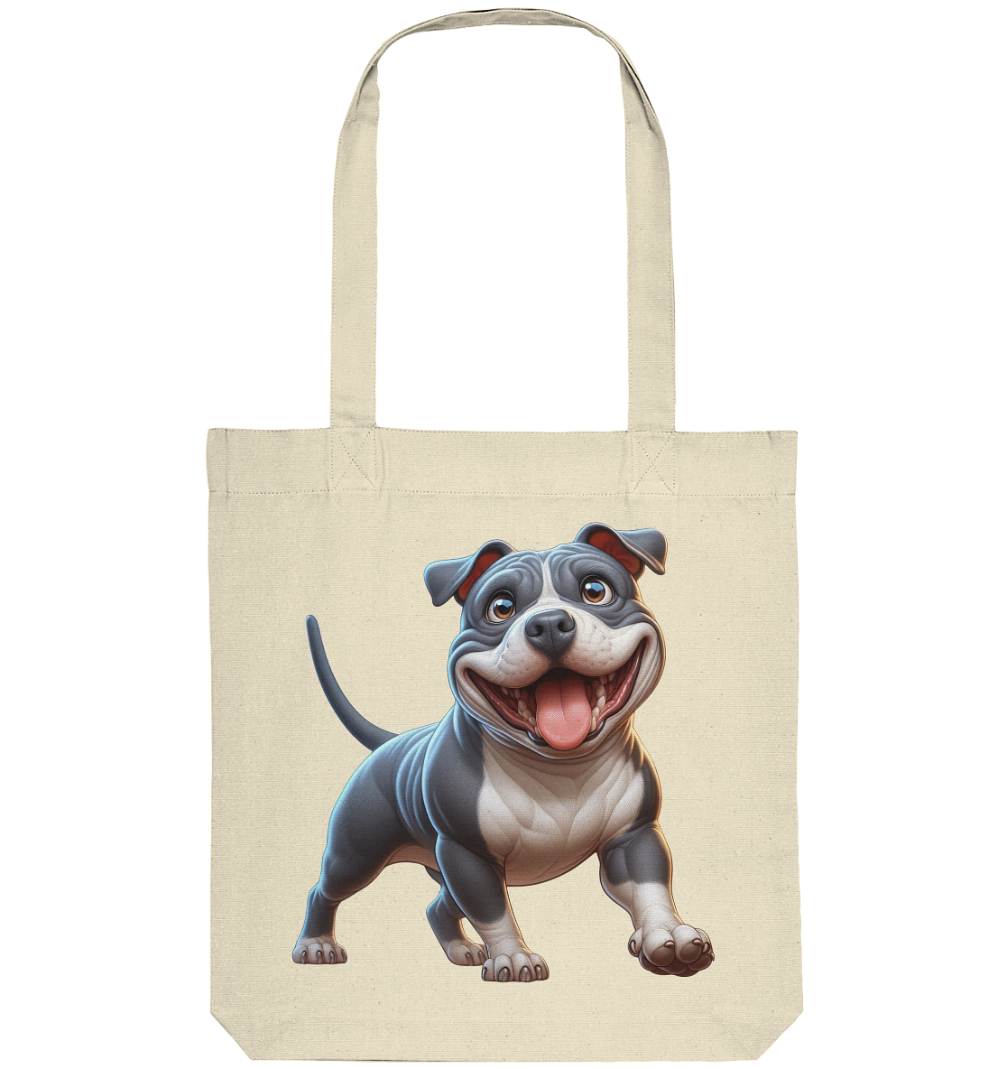 Pittbull Cartoon Hund personalisierbar - Organic Tote-Bag