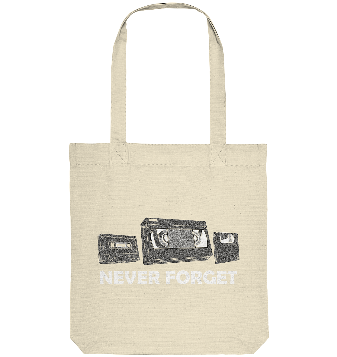 Kasette, VHS,  Disk - never forget - Organic Tote-Bag