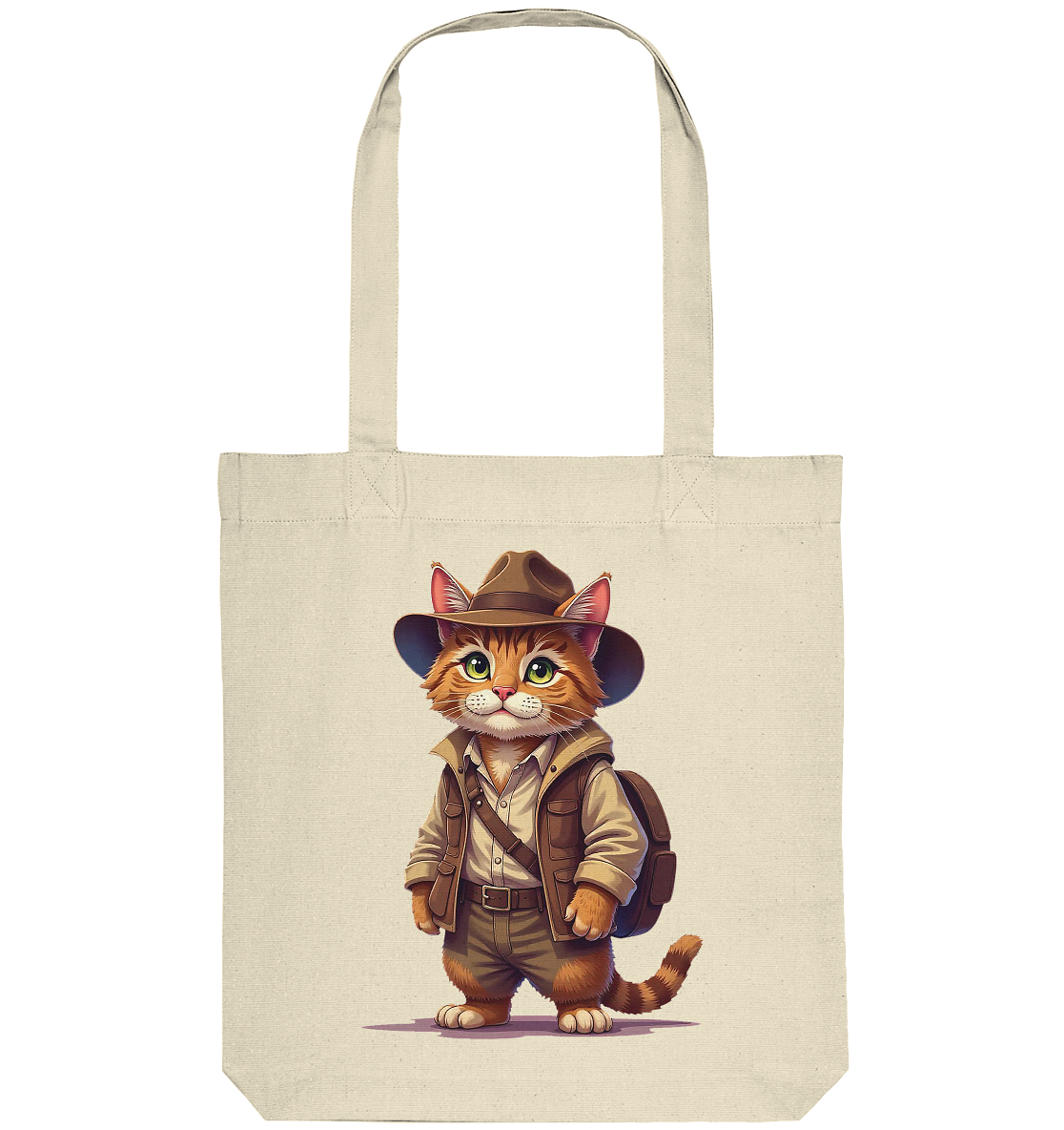 Abenteurer Katze Cartoon  - personalisierbar - Organic Tote-Bag