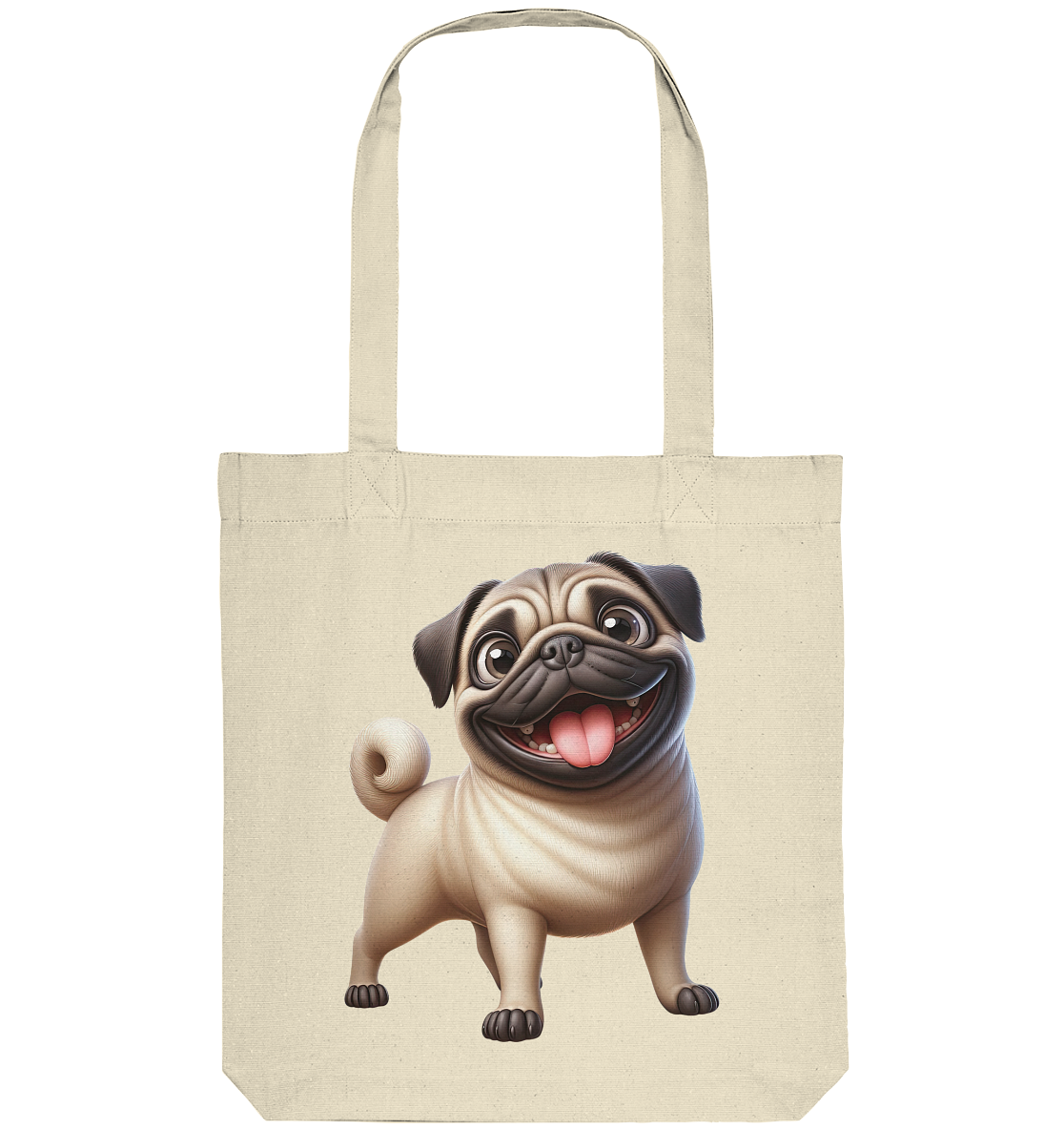Mops Cartoon - personalisierbar - Organic Tote-Bag