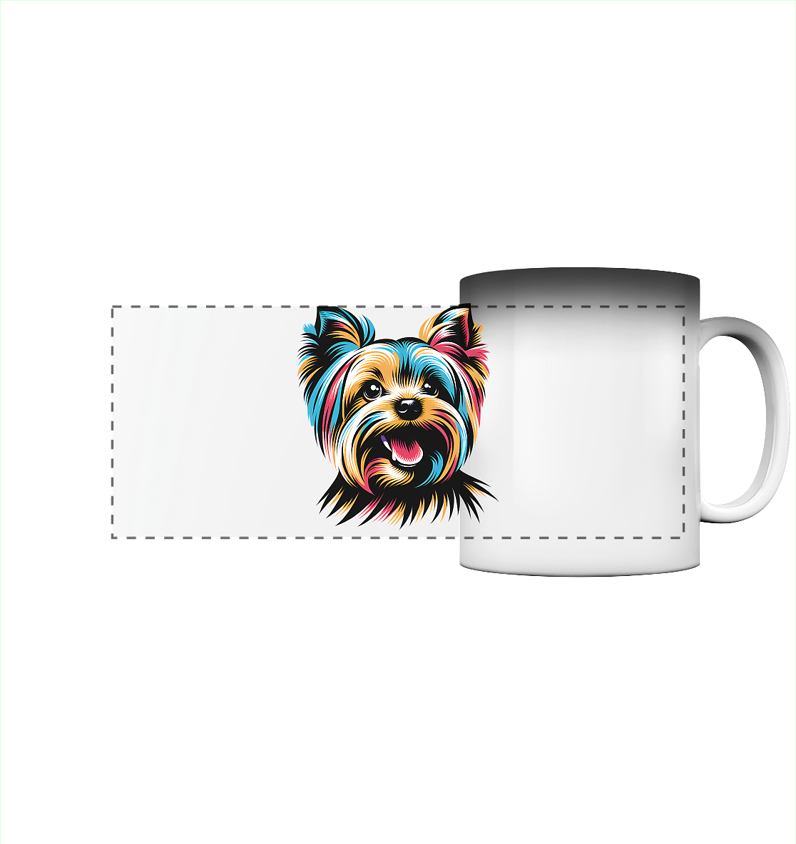 Yorkshire Terrier Pop Art - personalisierbar - Panorama Magic Mug