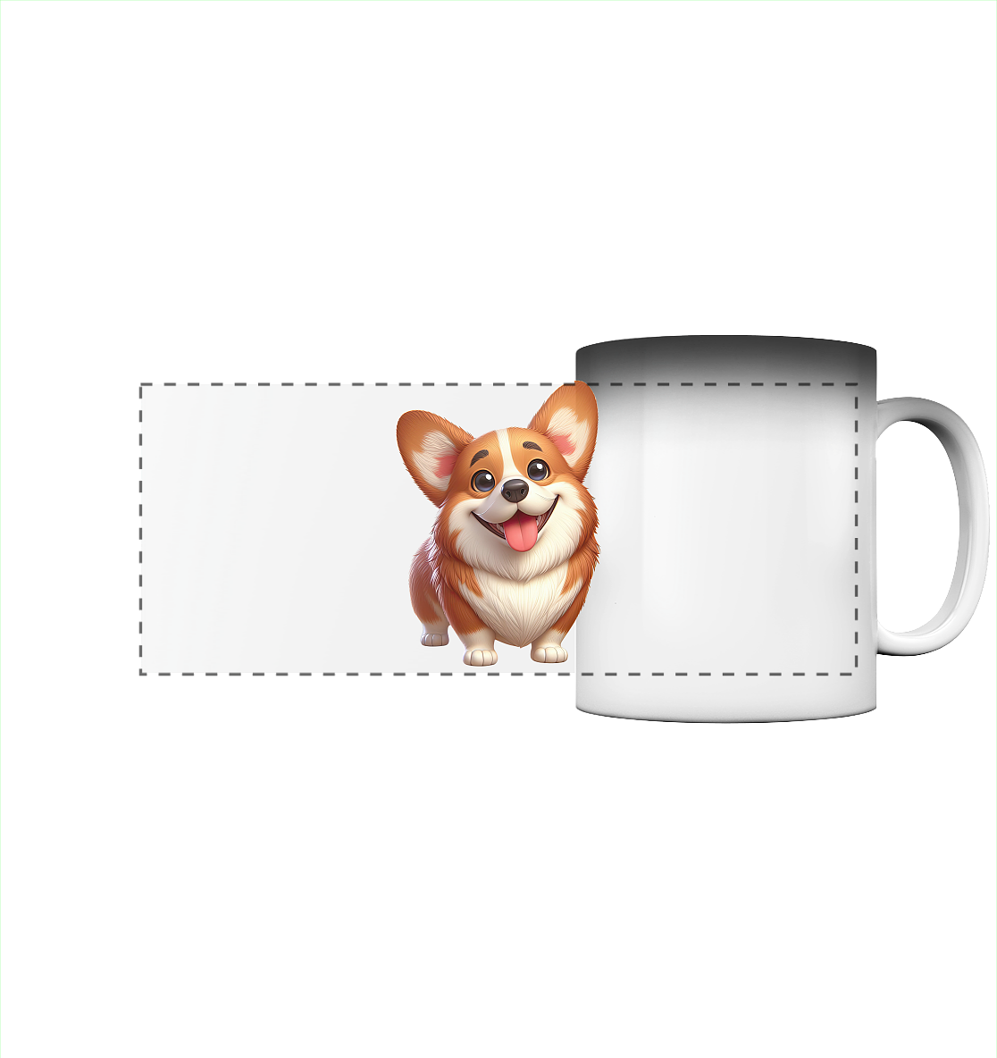 Corgi Cartoon Hund - persoinalisierbar - Panorama Magic Mug