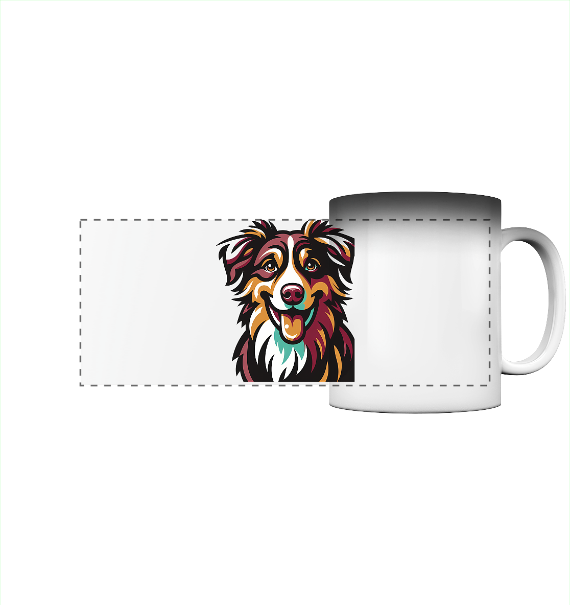 Australian Shepherd Hund - personalisierbar - Panorama Magic Mug