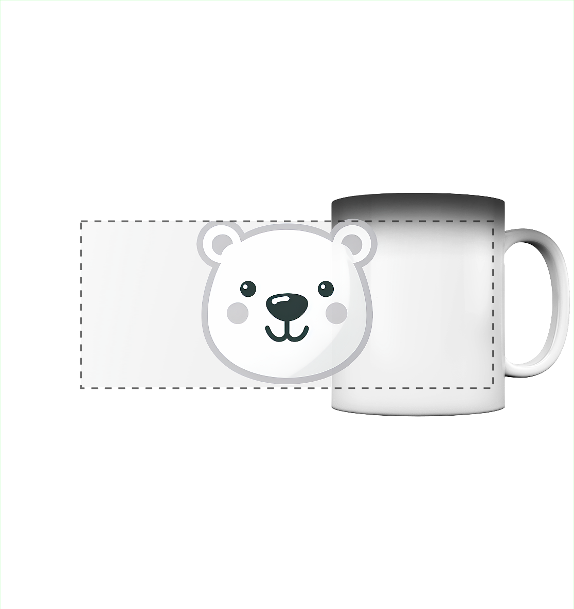 Fröhliche Eisbär Gesicht  - personalisierbar - Panorama Magic Mug