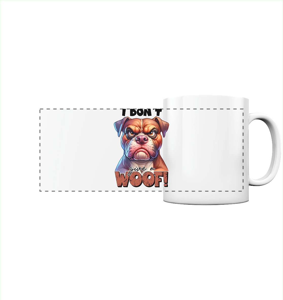I don't give a woof - Fun Hunde Cartoon - Panorama Tasse