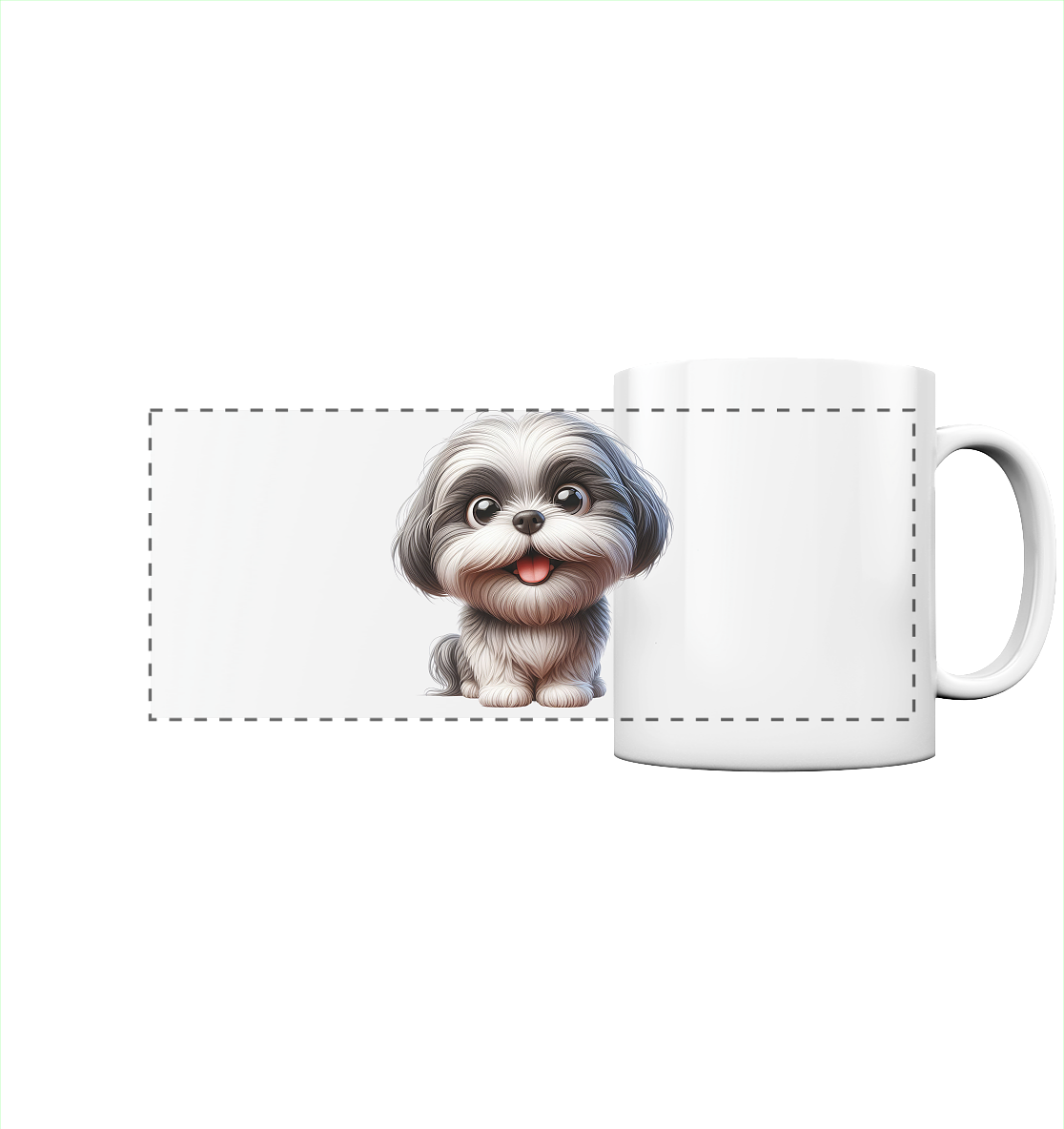 Shih Tzu Cartoon Dog - personalisierbar - Panorama Tasse