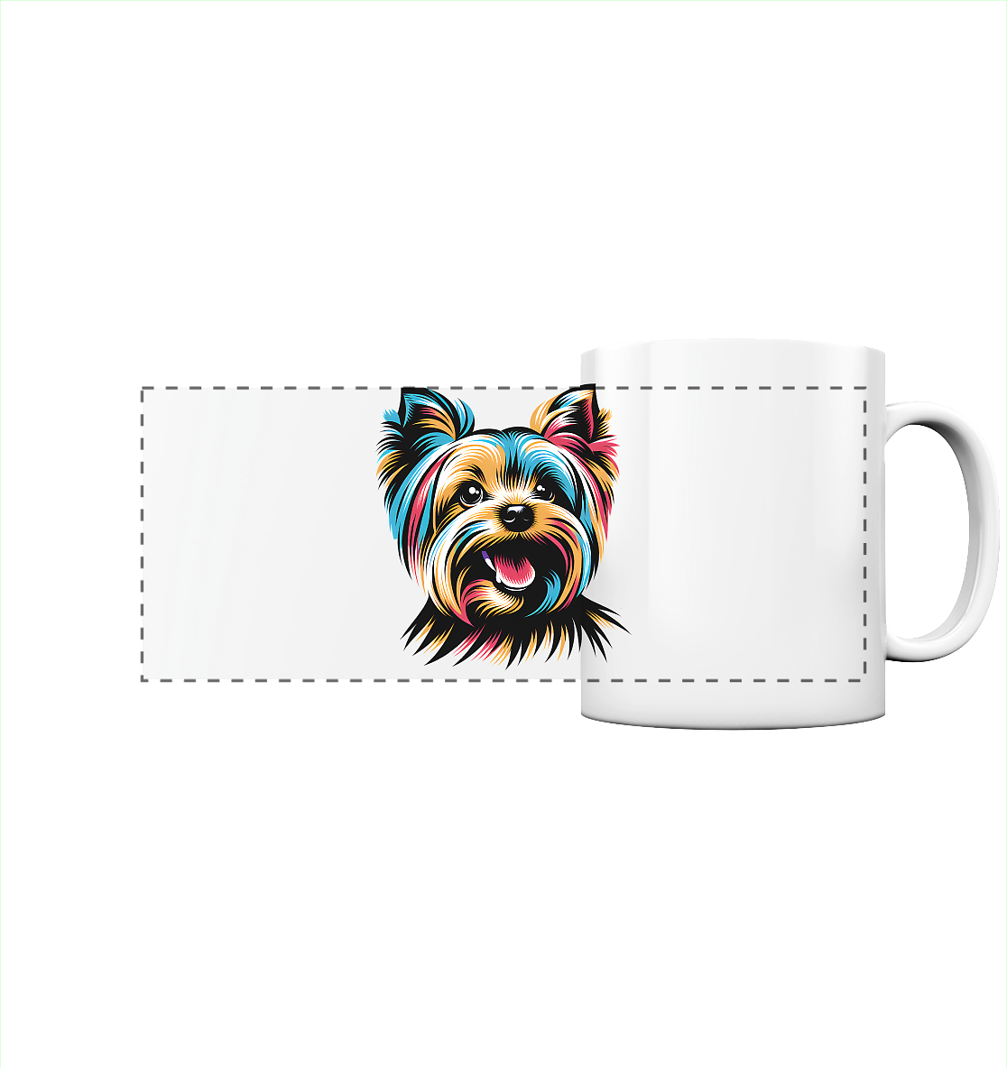 Yorkshire Terrier Pop Art - personalisierbar - Panorama Tasse