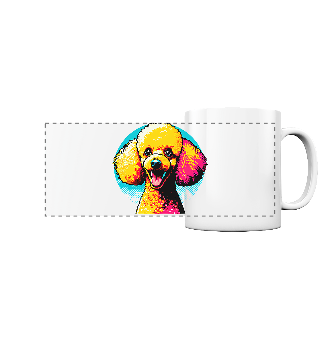 Pudel Pop Art - personalisierbar - Panorama Tasse