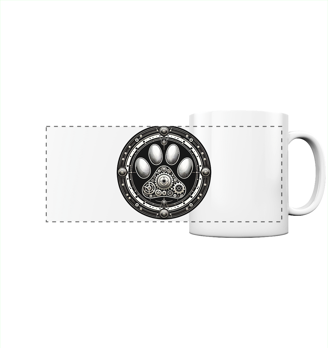 Pfote in Steam Punk Design - Panorama Tasse