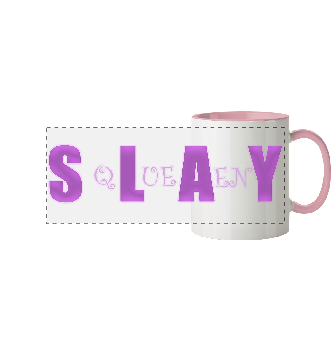 Slay Queen - personalisierbar - Panorama Tasse zweifarbig