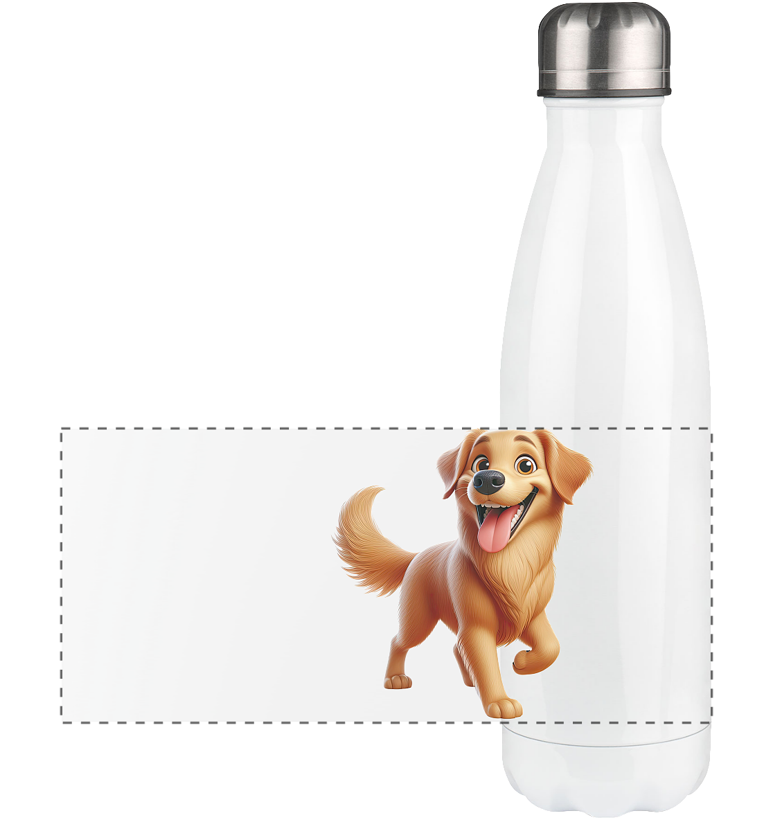 Golden Retriever Comic - personalisierbar - Panorama Thermoflasche 500ml