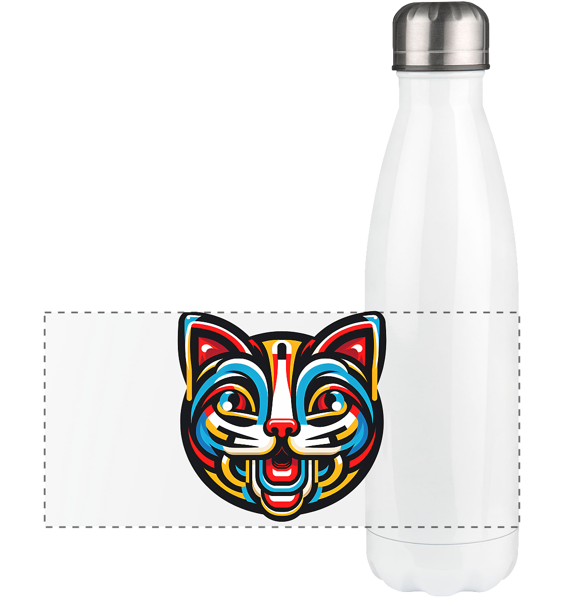 Pop Art Katze  - Panorama Thermoflasche 500ml