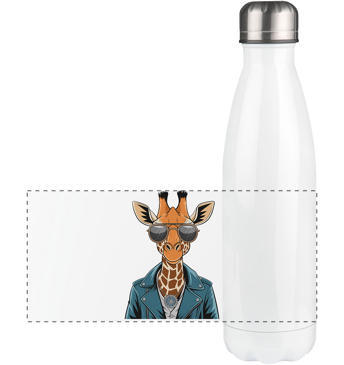 Giraffe Steampunk - Panorama Thermoflasche 500ml