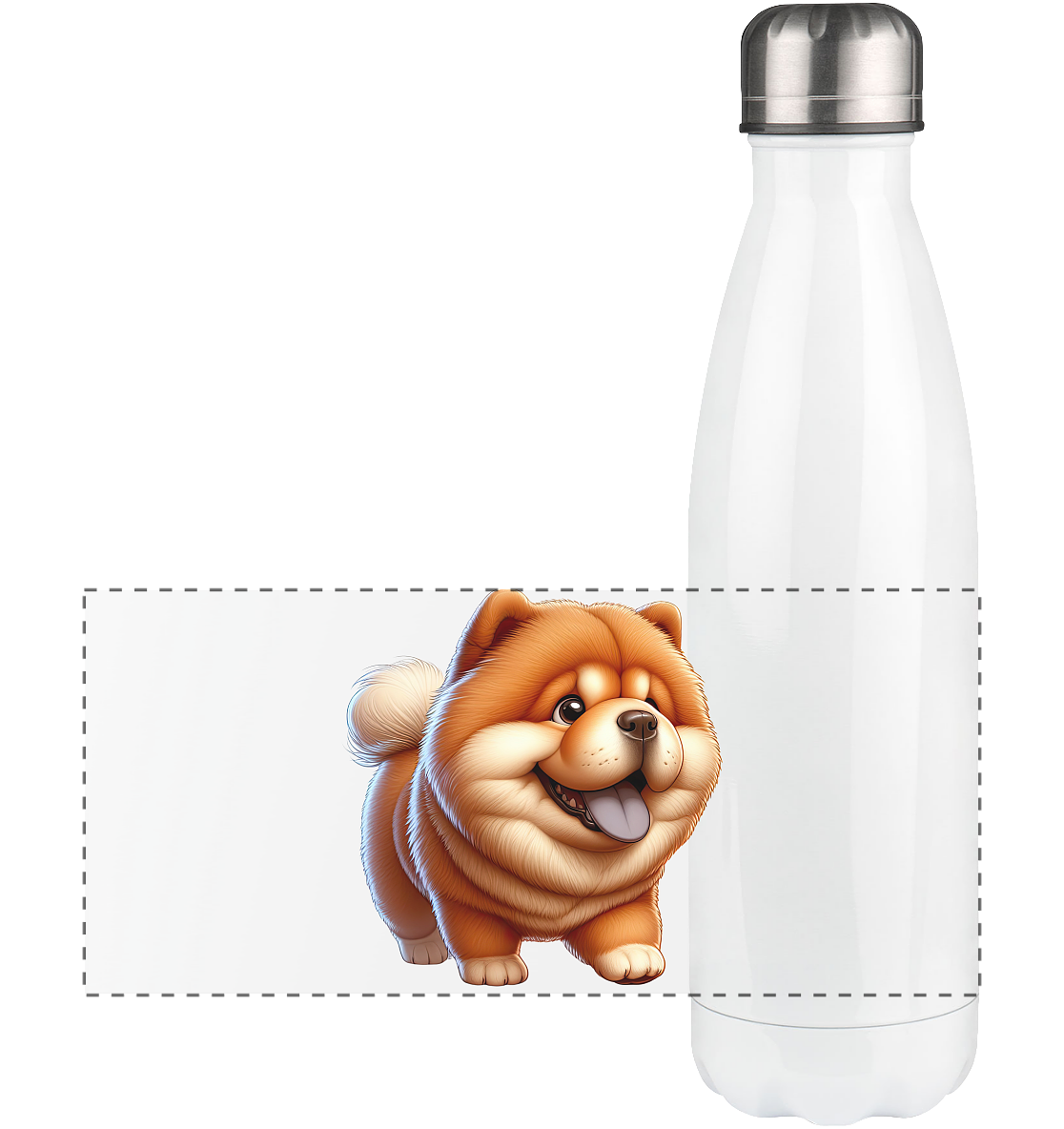 Chow Chow Cartoon Hund - personalisierbar - Panorama Thermoflasche 500ml