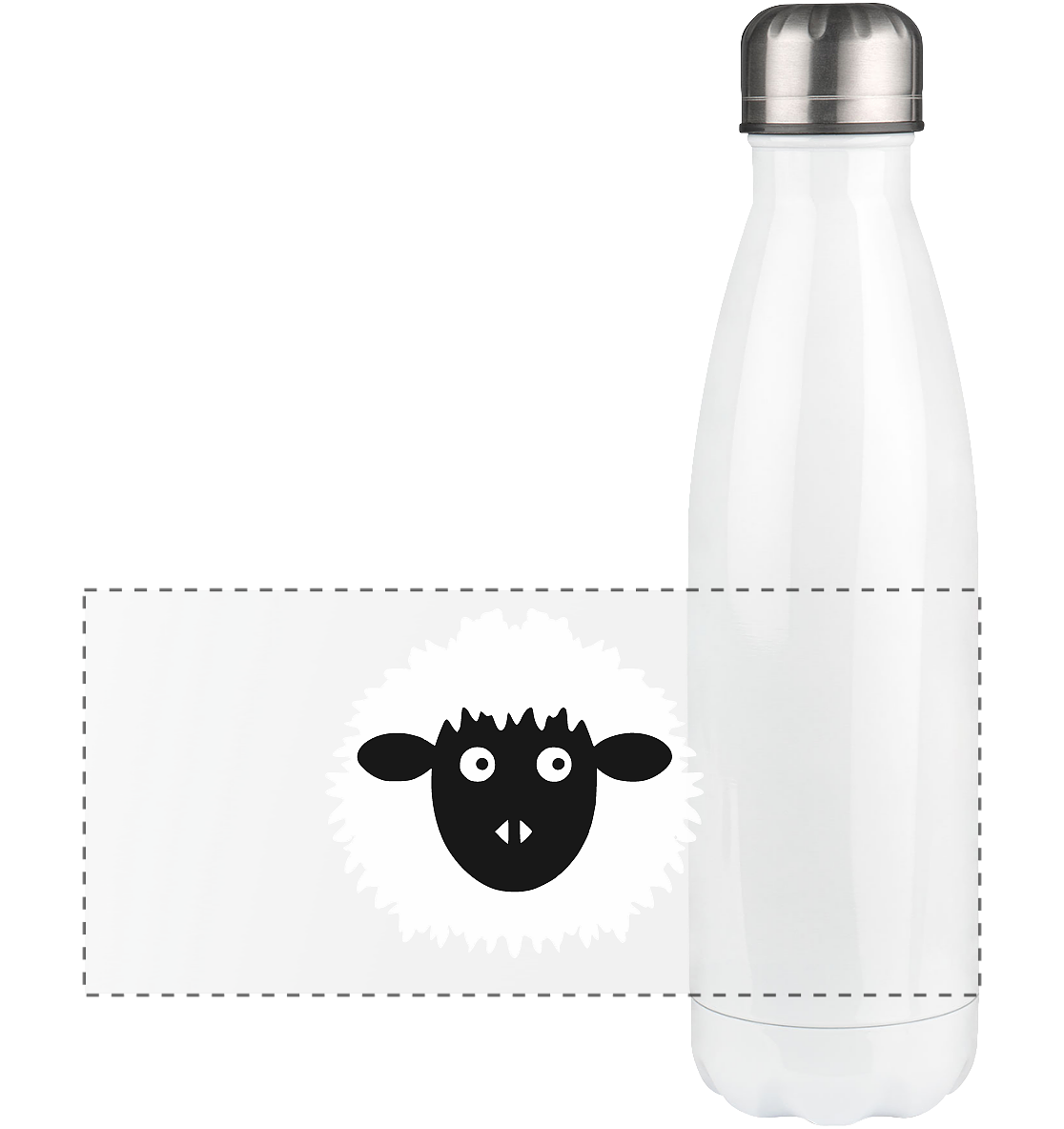Schaf comic -personalisierbar - Panorama Thermoflasche 500ml