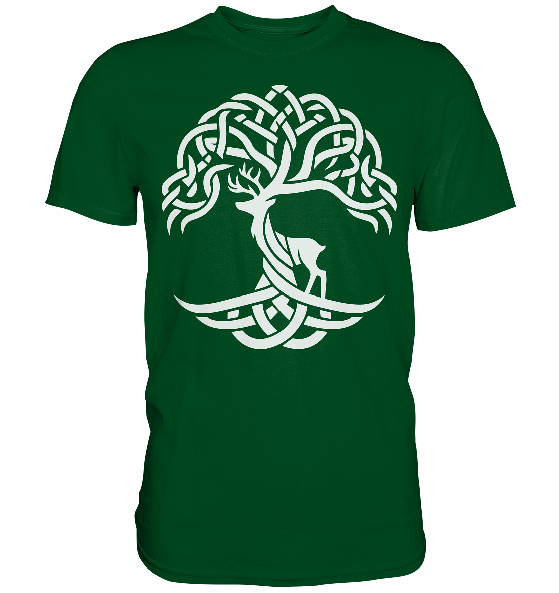 Keltischer Lebensbaum mit Hirsch - Premium Shirt
