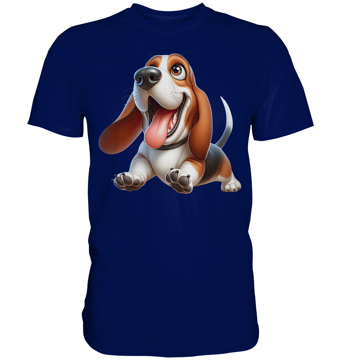 Basset Hound Cartoon personalisierbar - Premium Shirt