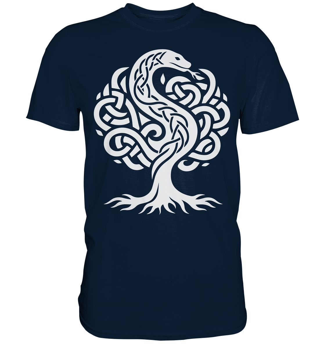Keltischer Lebensbaum mit Schlange - Premium Shirt