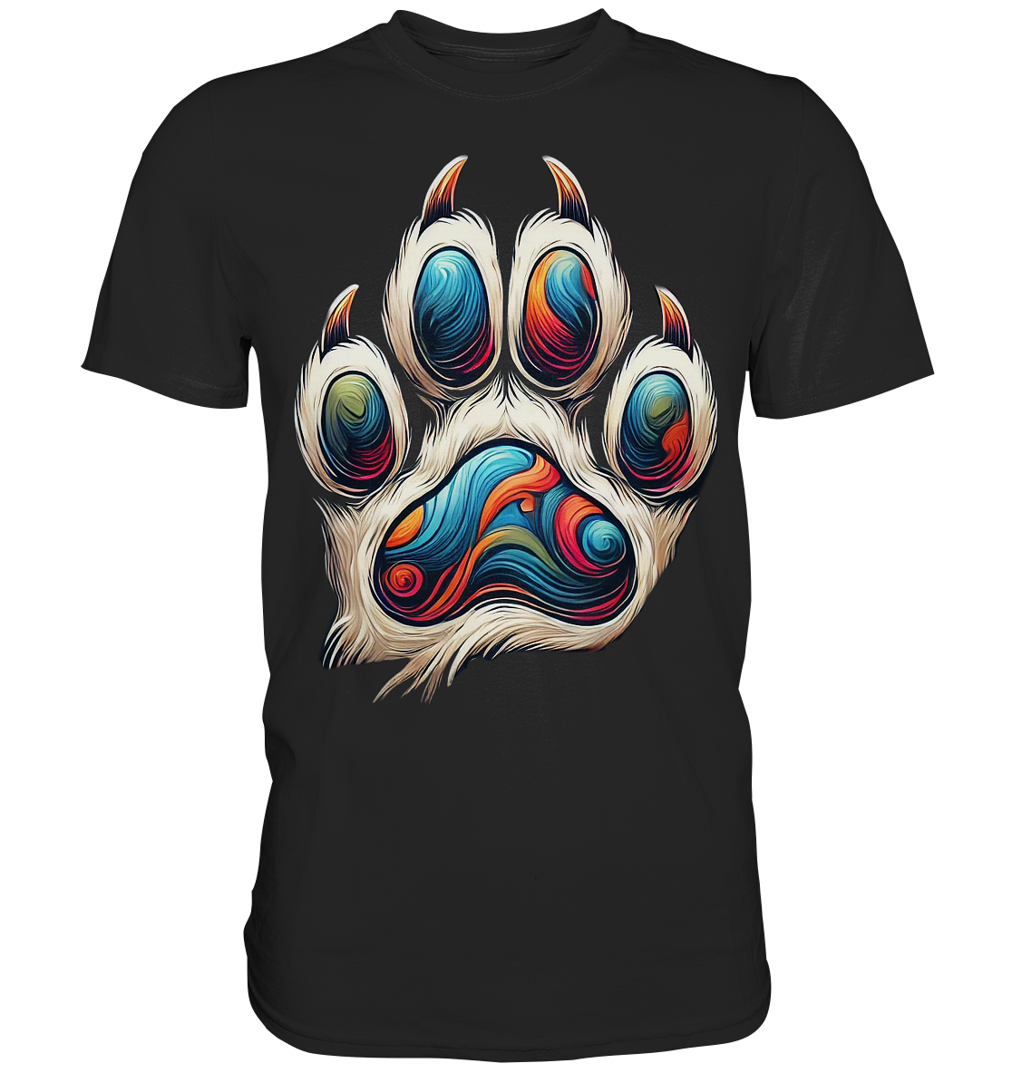 Bunte Pfote Hund - Premium Shirt