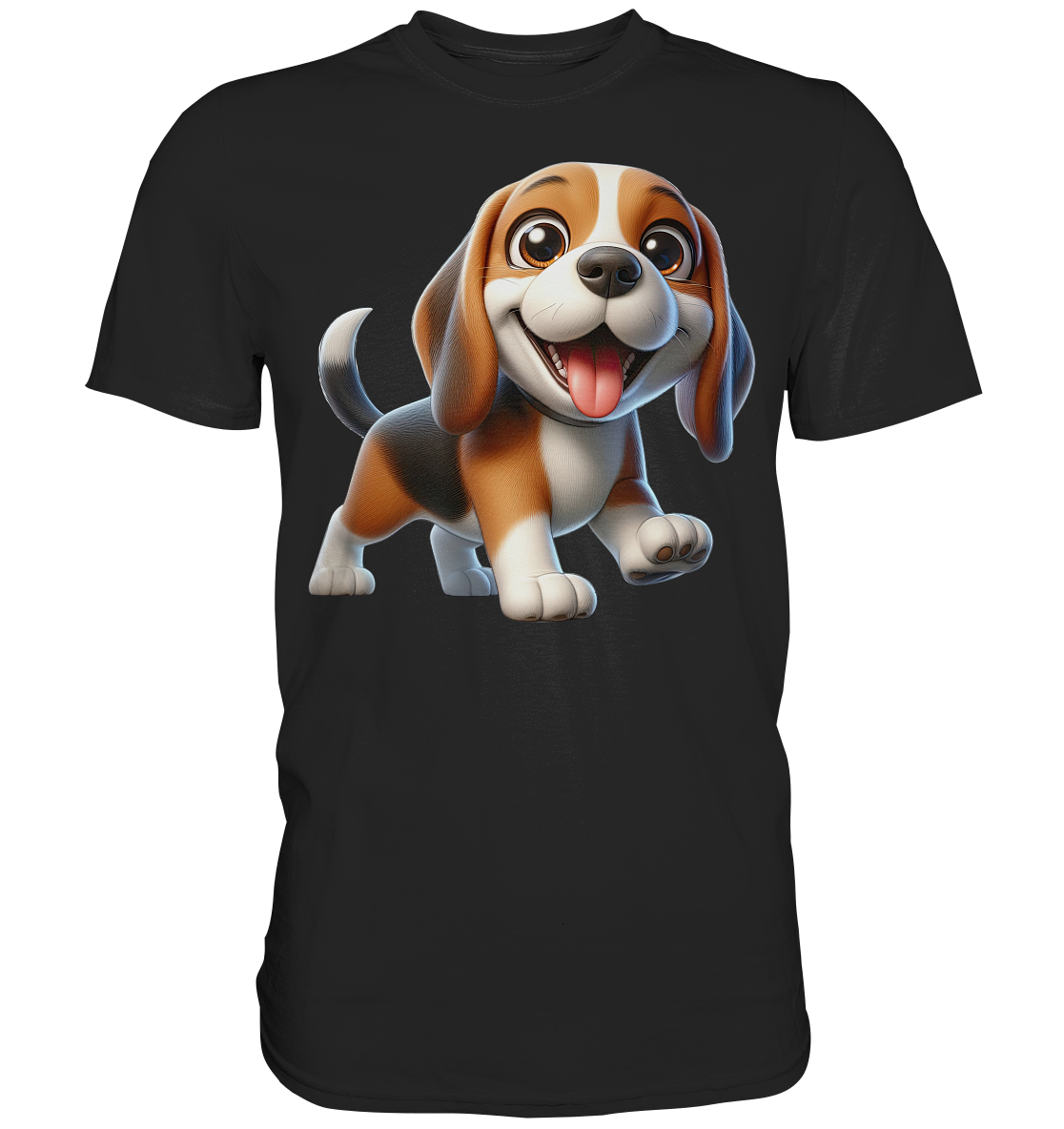 Beagle Cartoon Hund personalisierbar - Premium Shirt