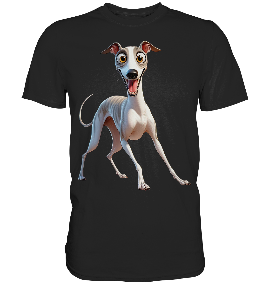 Whippet Cartoon personalisierbar - Premium Shirt