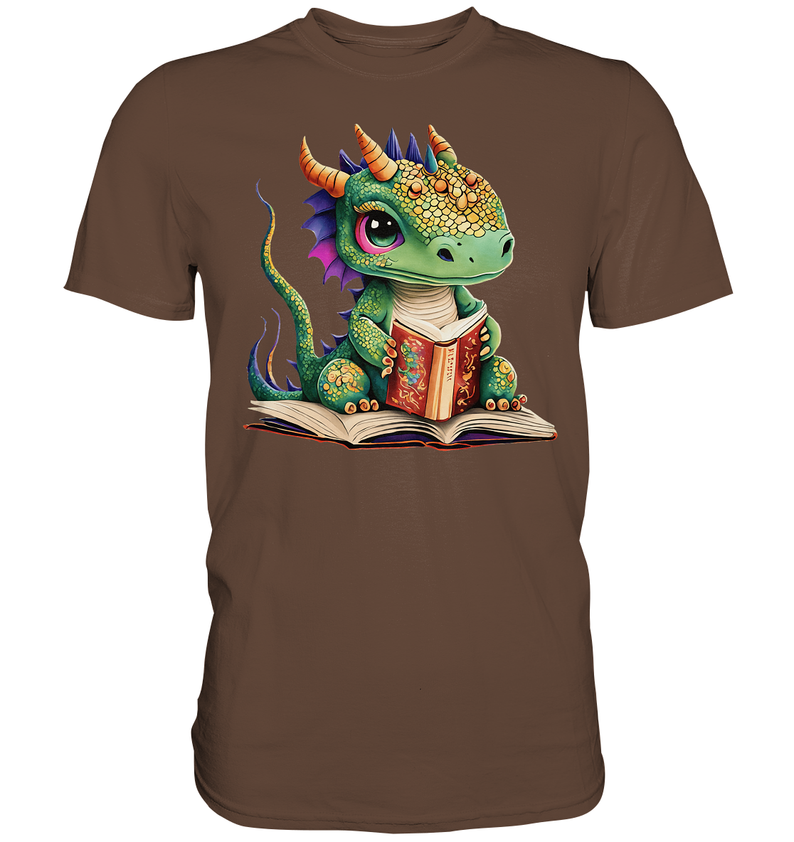 Kleiner lesender Drache -personalisierbar - Premium Shirt