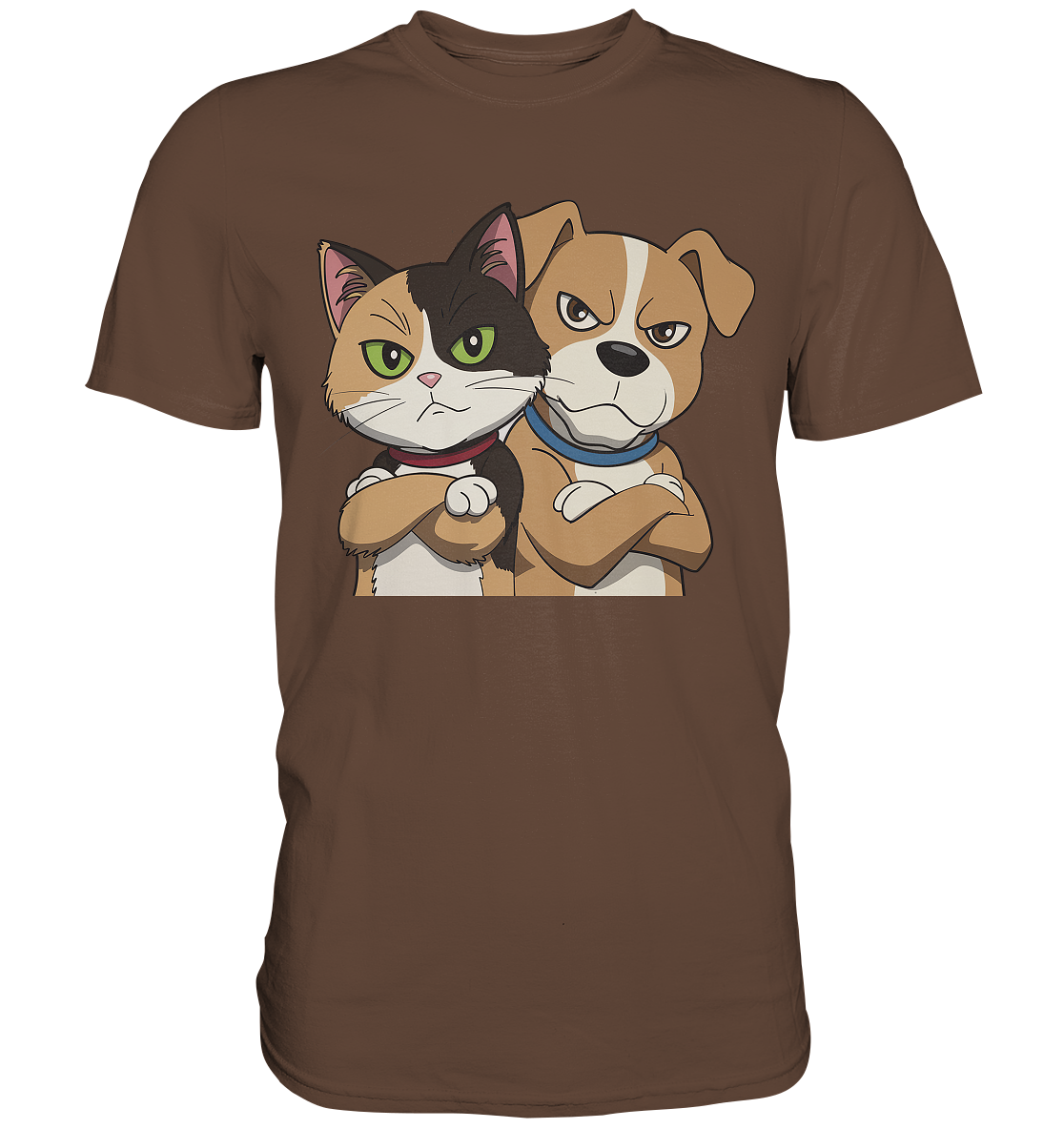Hund und Katze Grumpy - personalisierbar - Premium Shirt