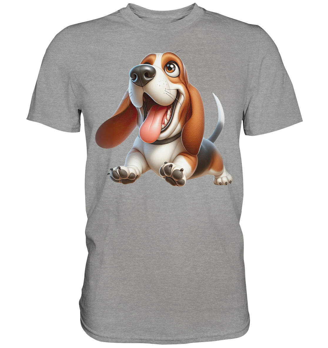 Basset Hound Cartoon personalisierbar - Premium Shirt