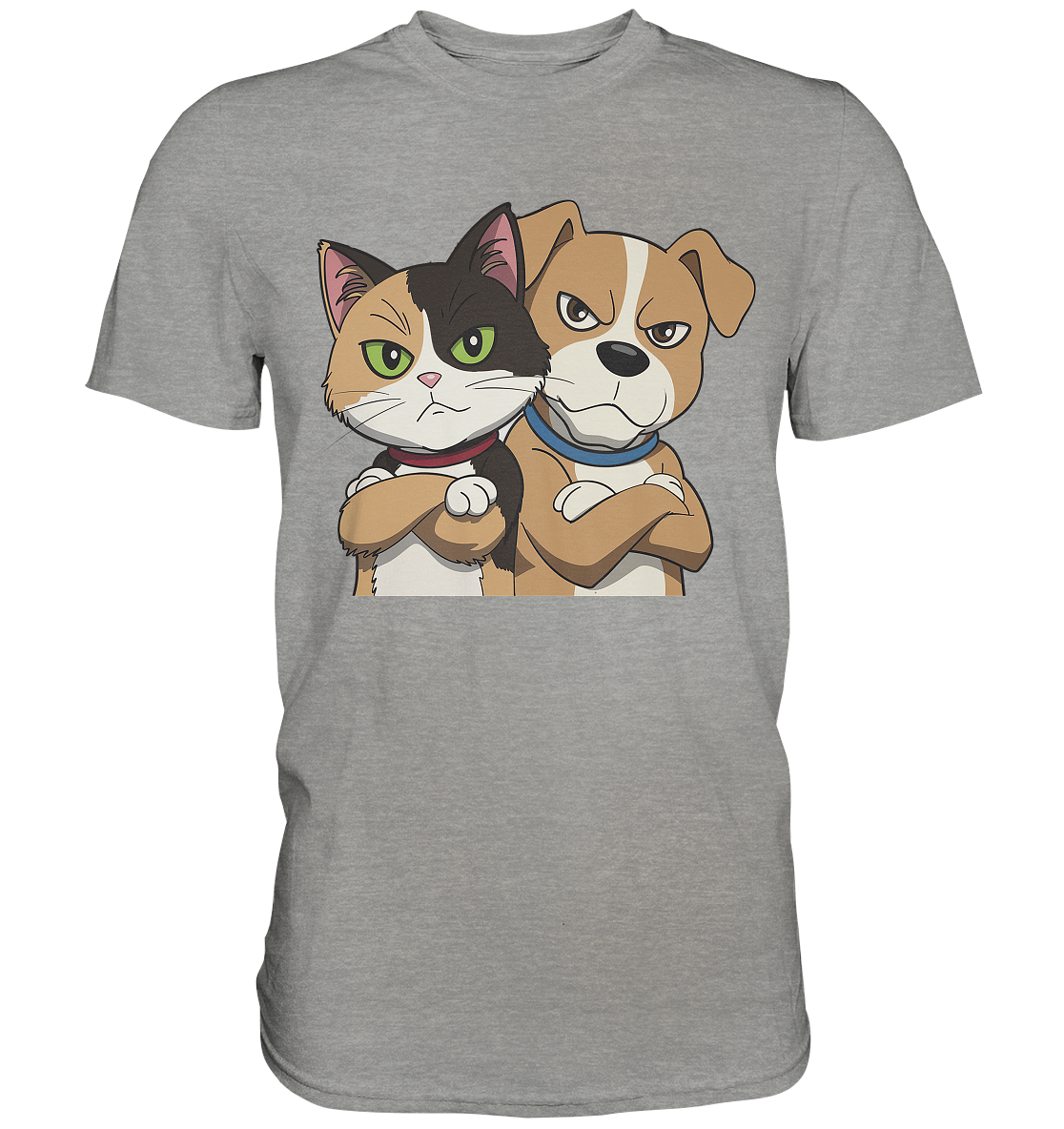 Hund und Katze Grumpy - personalisierbar - Premium Shirt