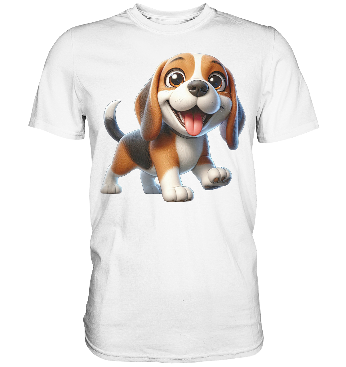 Beagle Cartoon Hund personalisierbar - Premium Shirt