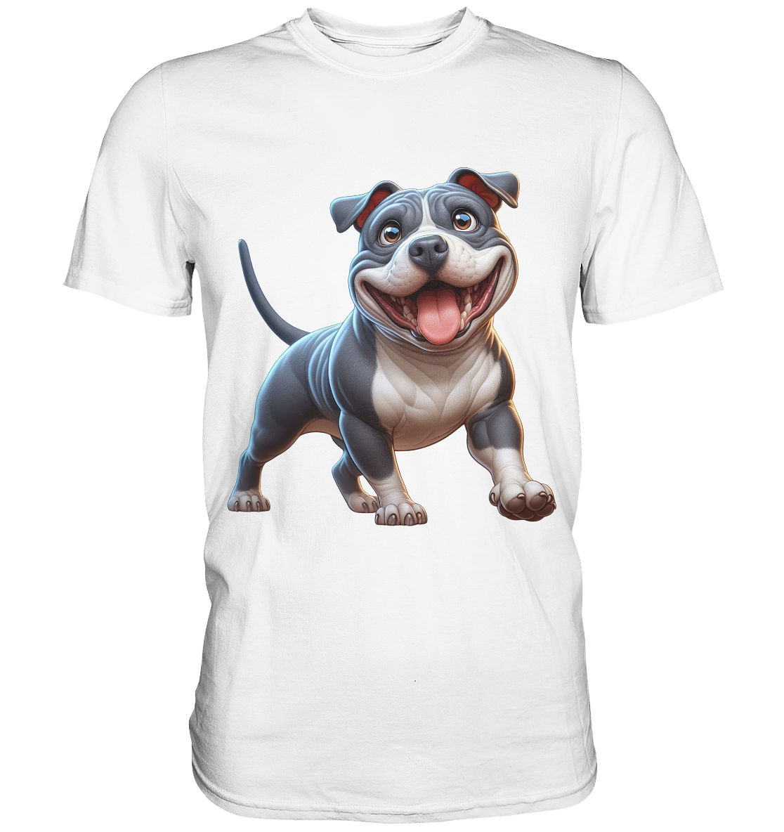 Pittbull Cartoon Hund personalisierbar - Premium Shirt