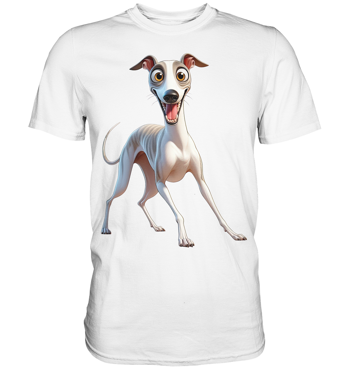 Whippet Cartoon personalisierbar - Premium Shirt