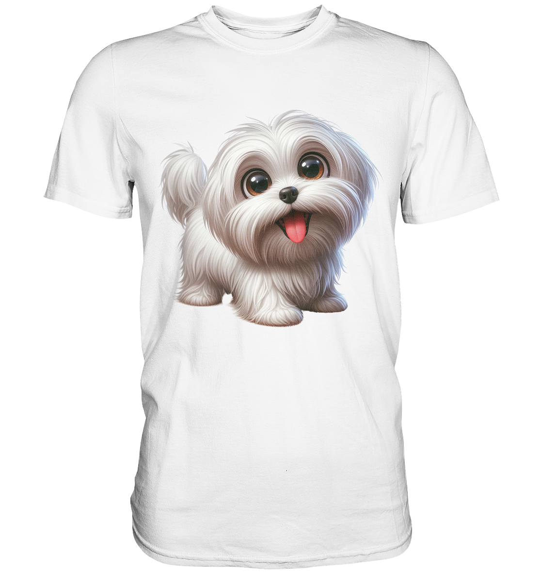 Malteser Hund Cartoon - personalisierbar - Premium Shirt