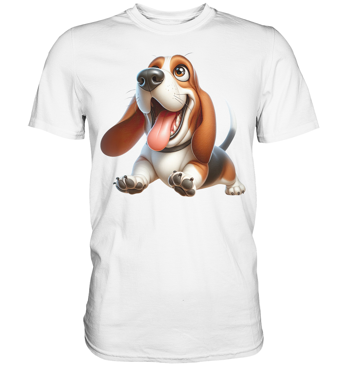 Basset Hound Cartoon personalisierbar - Premium Shirt