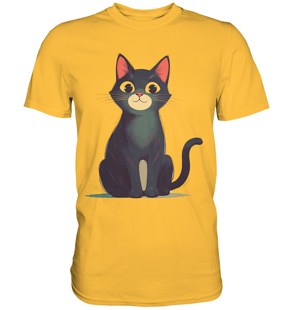 Happy Katze gemalt - Premium Shirt