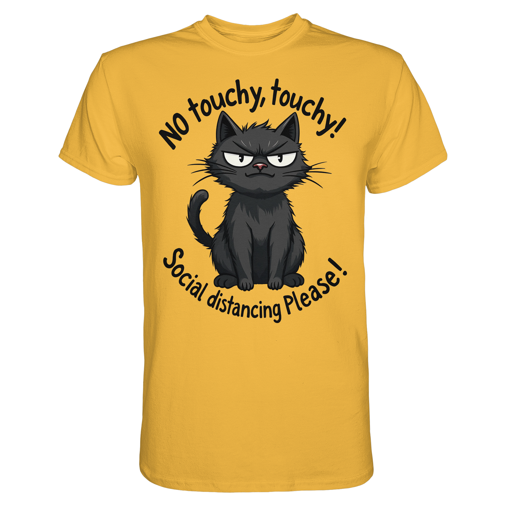 No touchy, touchy! Social distance Please! Black cat - Premium Shirt